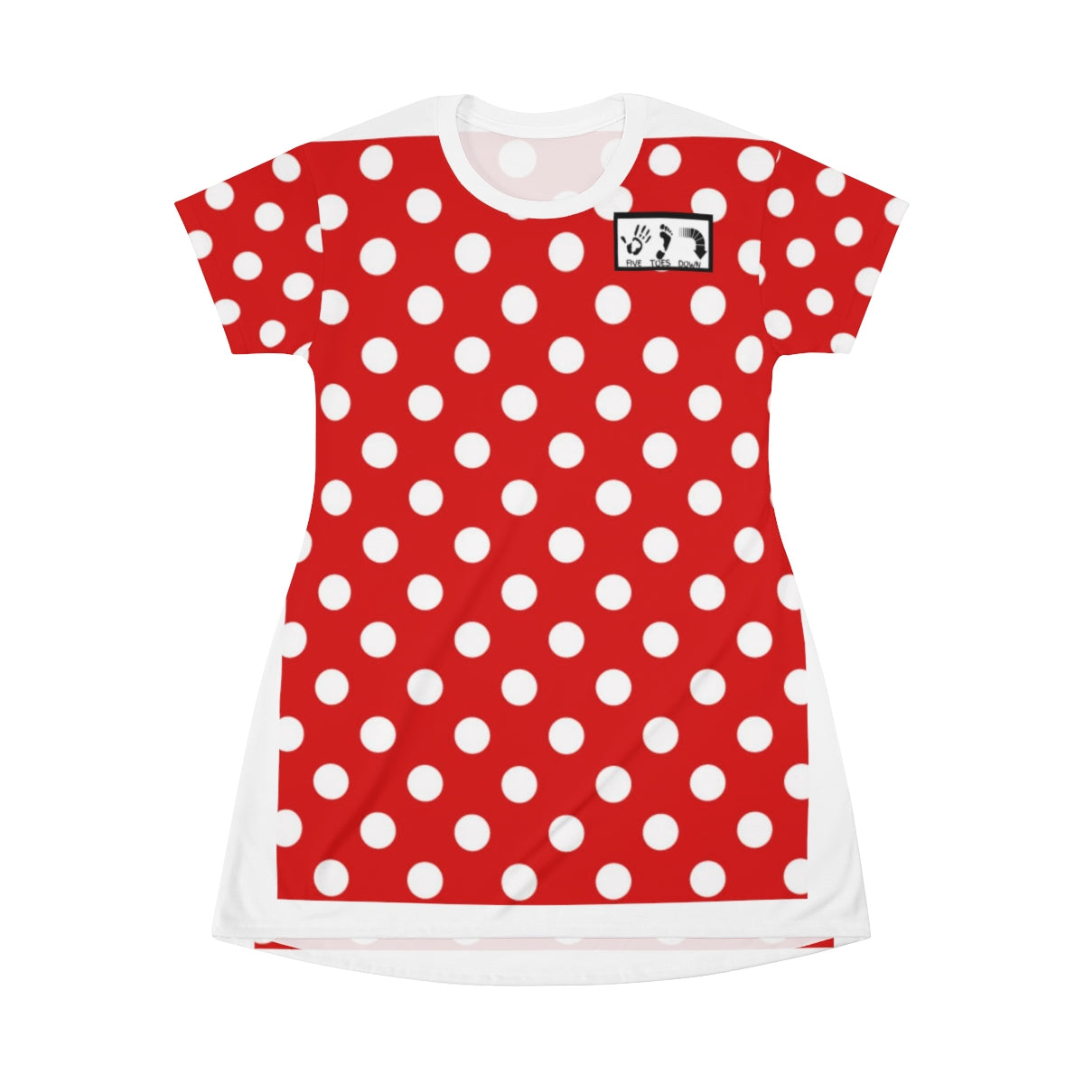 Five Toes Down Polka Dots T-shirt Dress