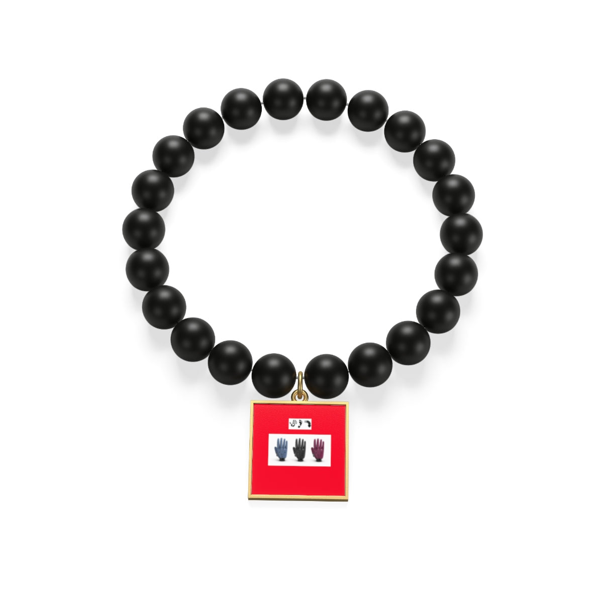 Five Toes Down Hands Matte Onyx Bracelet