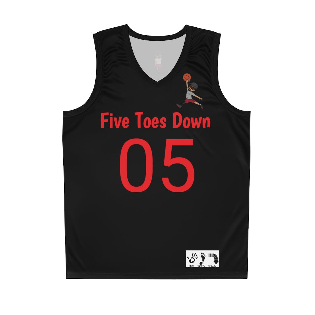 Five Toes Down Air Amputee Basketball Jersey Blk/Red