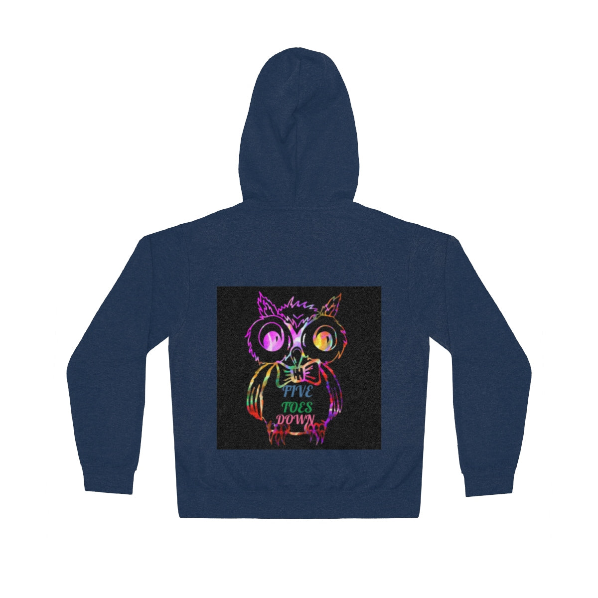 Five Toes Down Owl Unisex Lightweight Hoodie(Back)