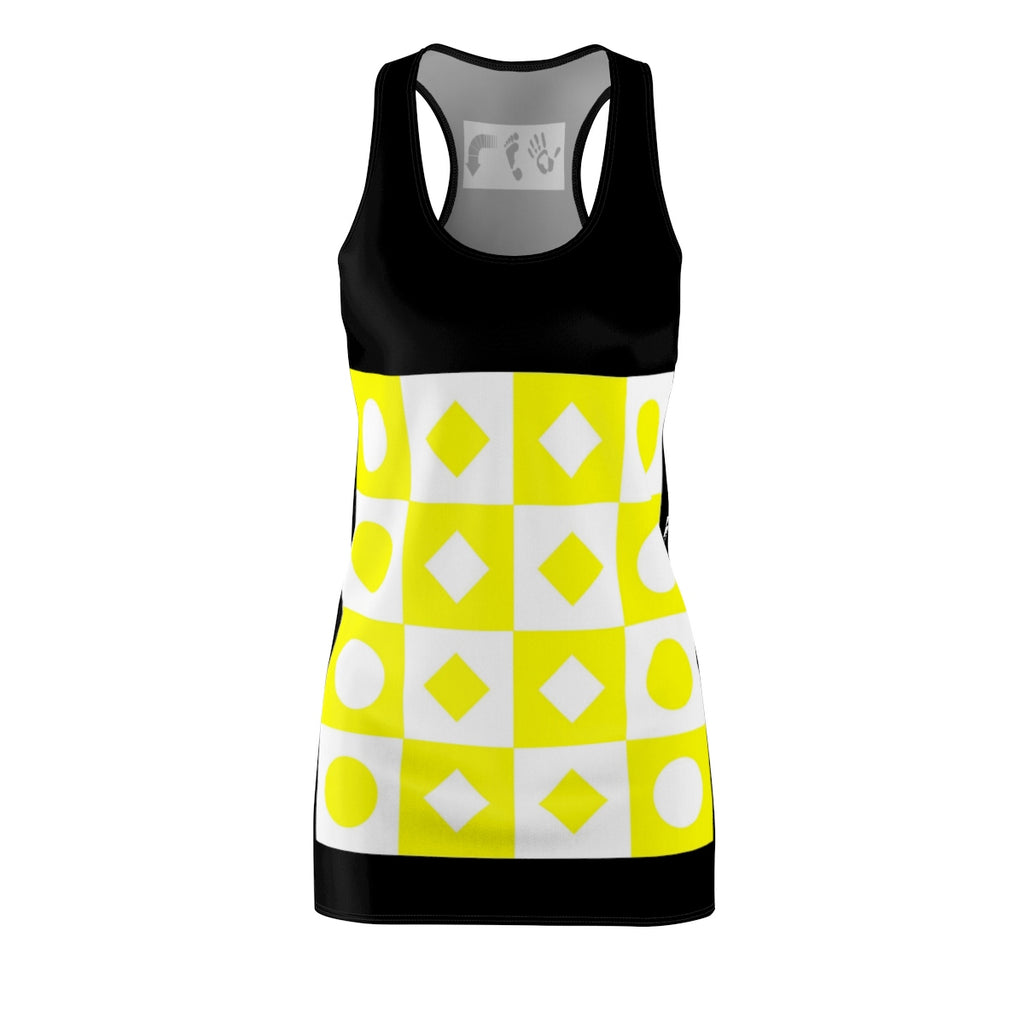 Five Toes Down Yellow Checker Cut & Sew Racerback Dress