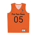 Five Toes Down Air Amputee Basketball Jersey Orange