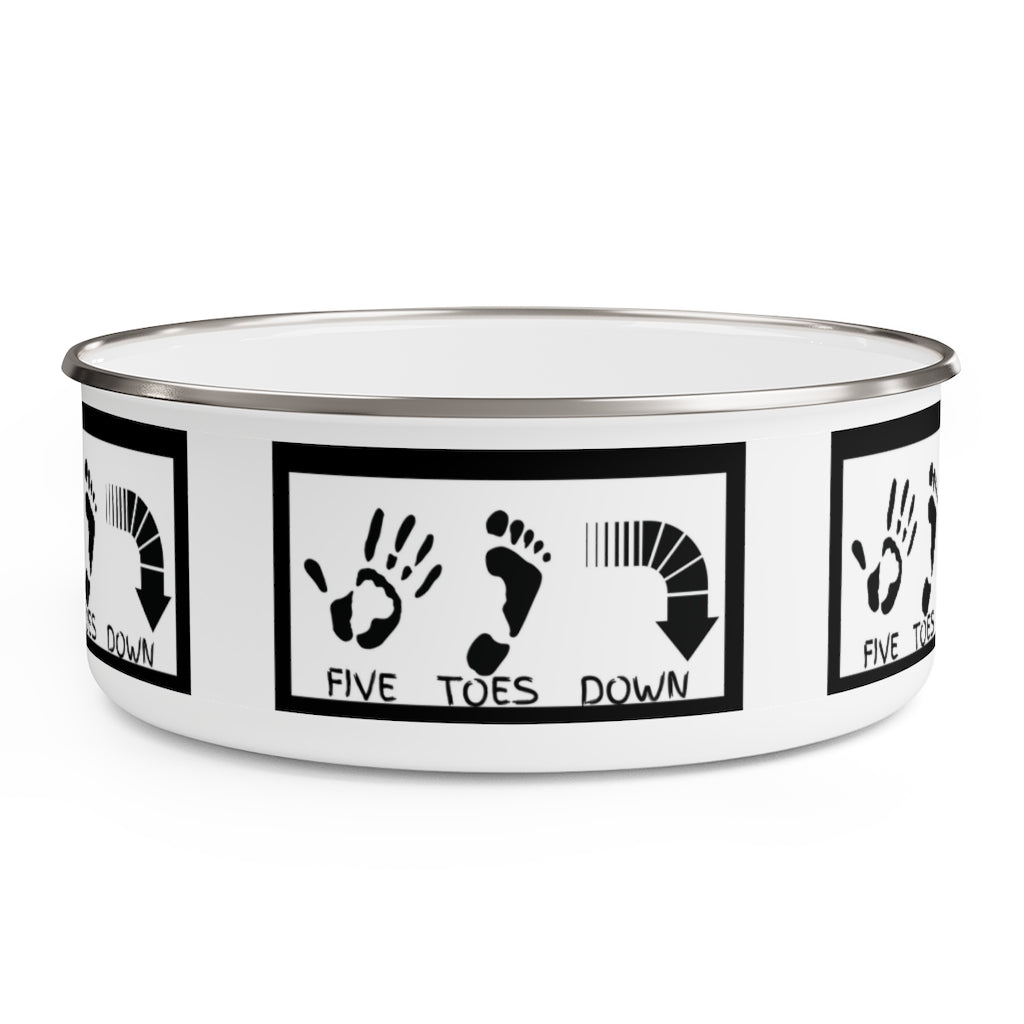 Five Toes Down Enamel Bowl White