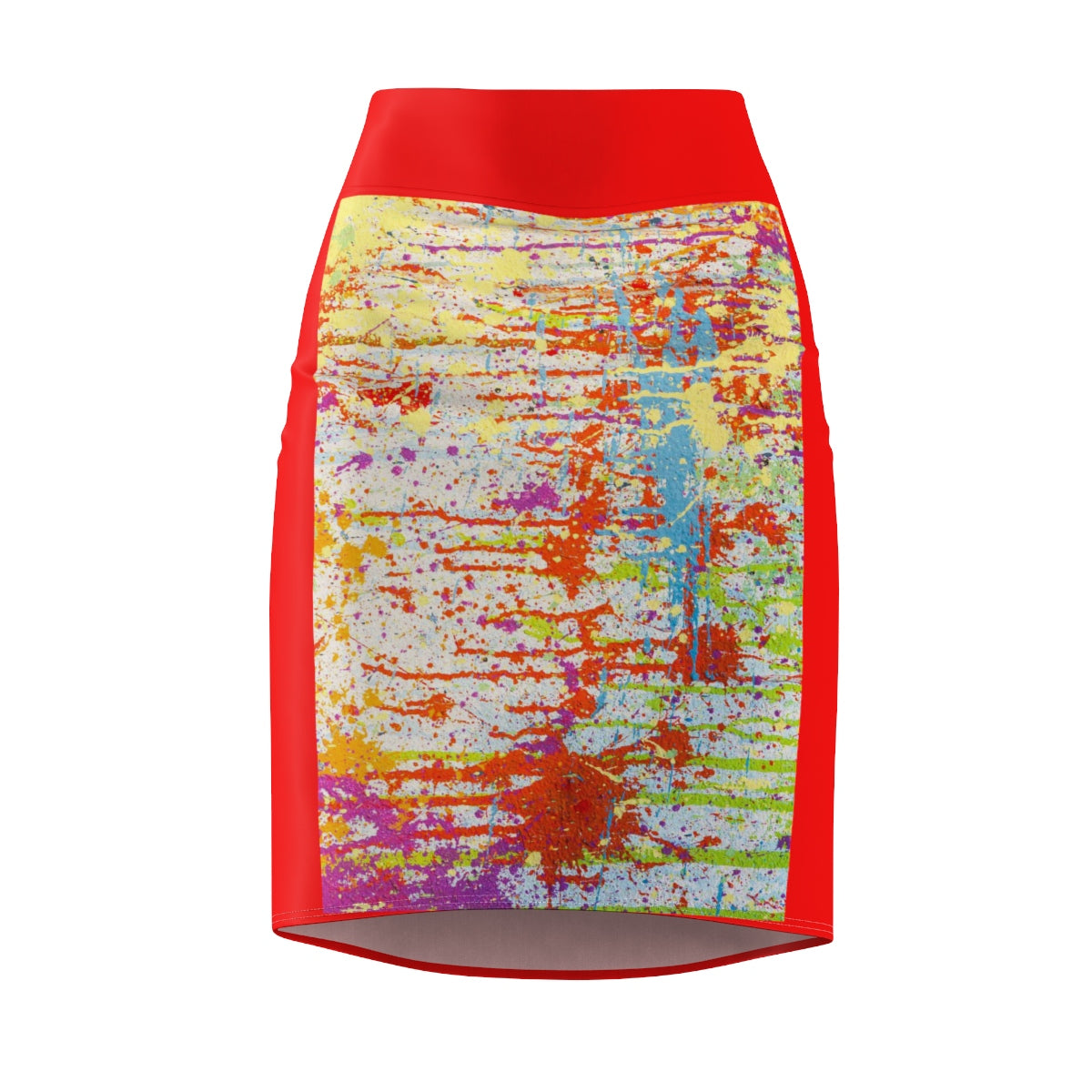 Five Toes Down Drip/Red Women's Pencil Skirt