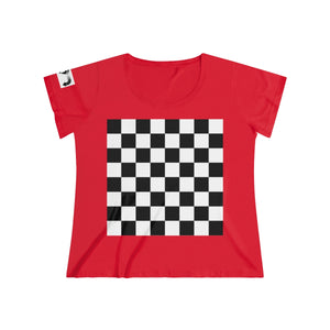 Five Toes Down  Checkerboard Women's Curvy Tee