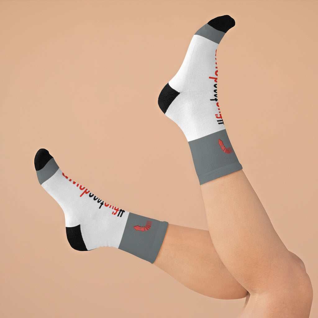 Five Toes Down Hashtag Socks Grey