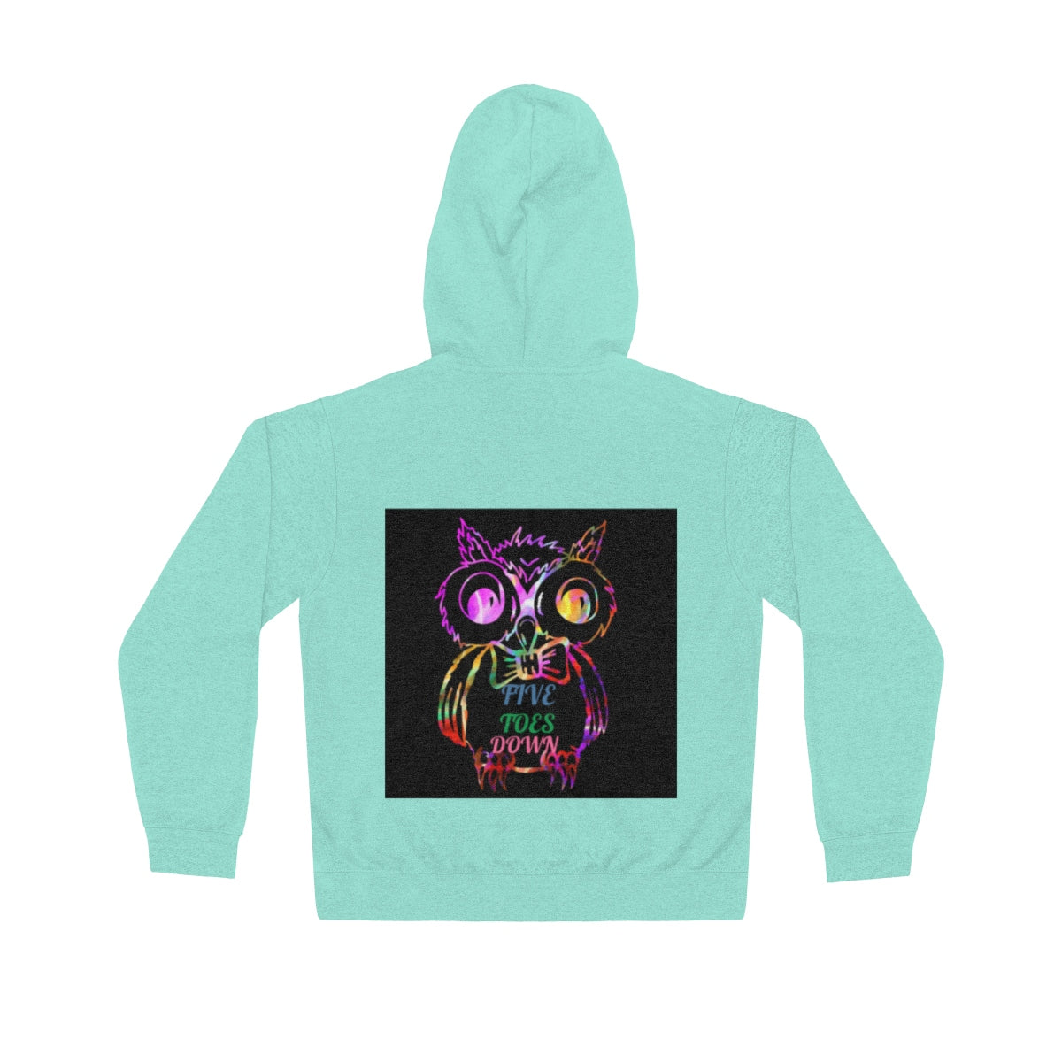Five Toes Down Owl Unisex Lightweight Hoodie(Back)