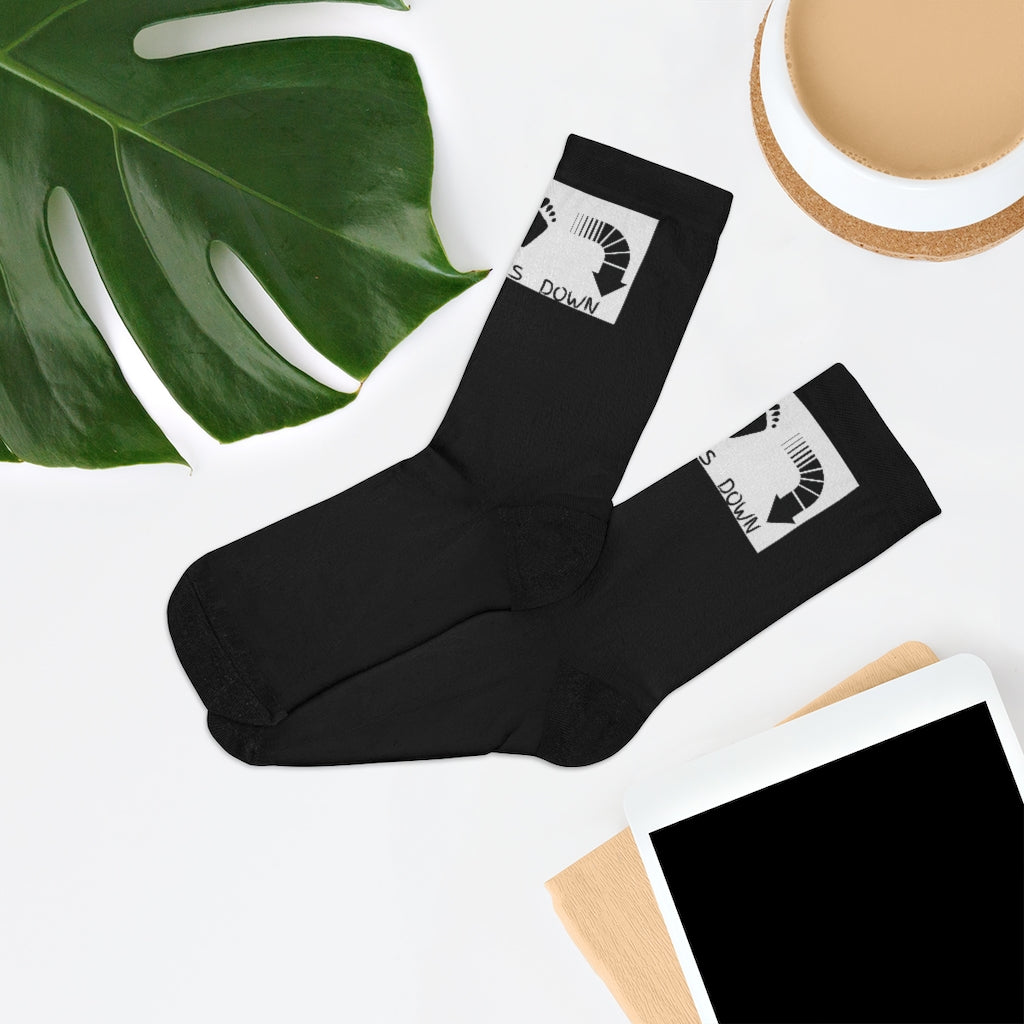 Five Toes Down Logo Socks Blk