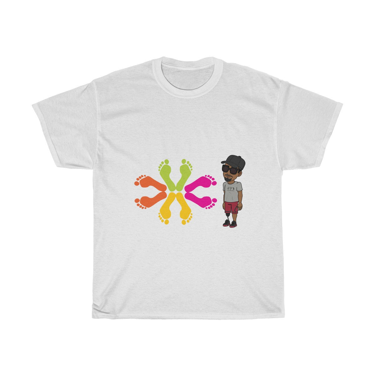 Five Toes Down Circle of Feet Unisex Tee