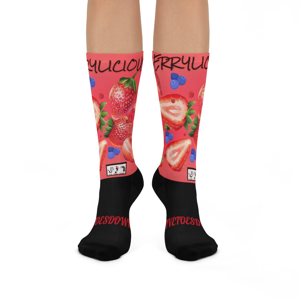 Five Toes Down Berrylicious Crew Socks