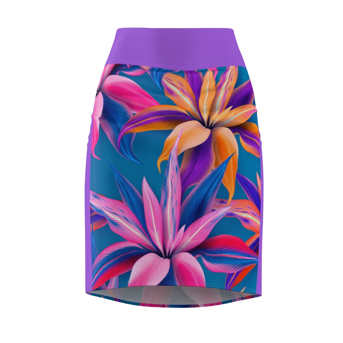 Five Toes Down Floral Print Women's Pencil Skirt