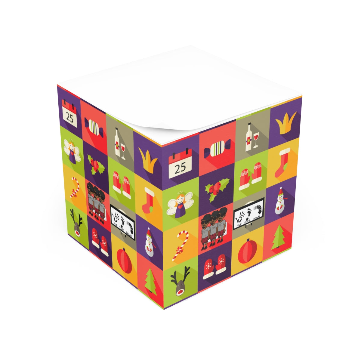 Five Toes Down Holiday Note Cube