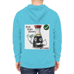 Five Toes Down Sauce Unisex Lightweight Hoodie(Back)