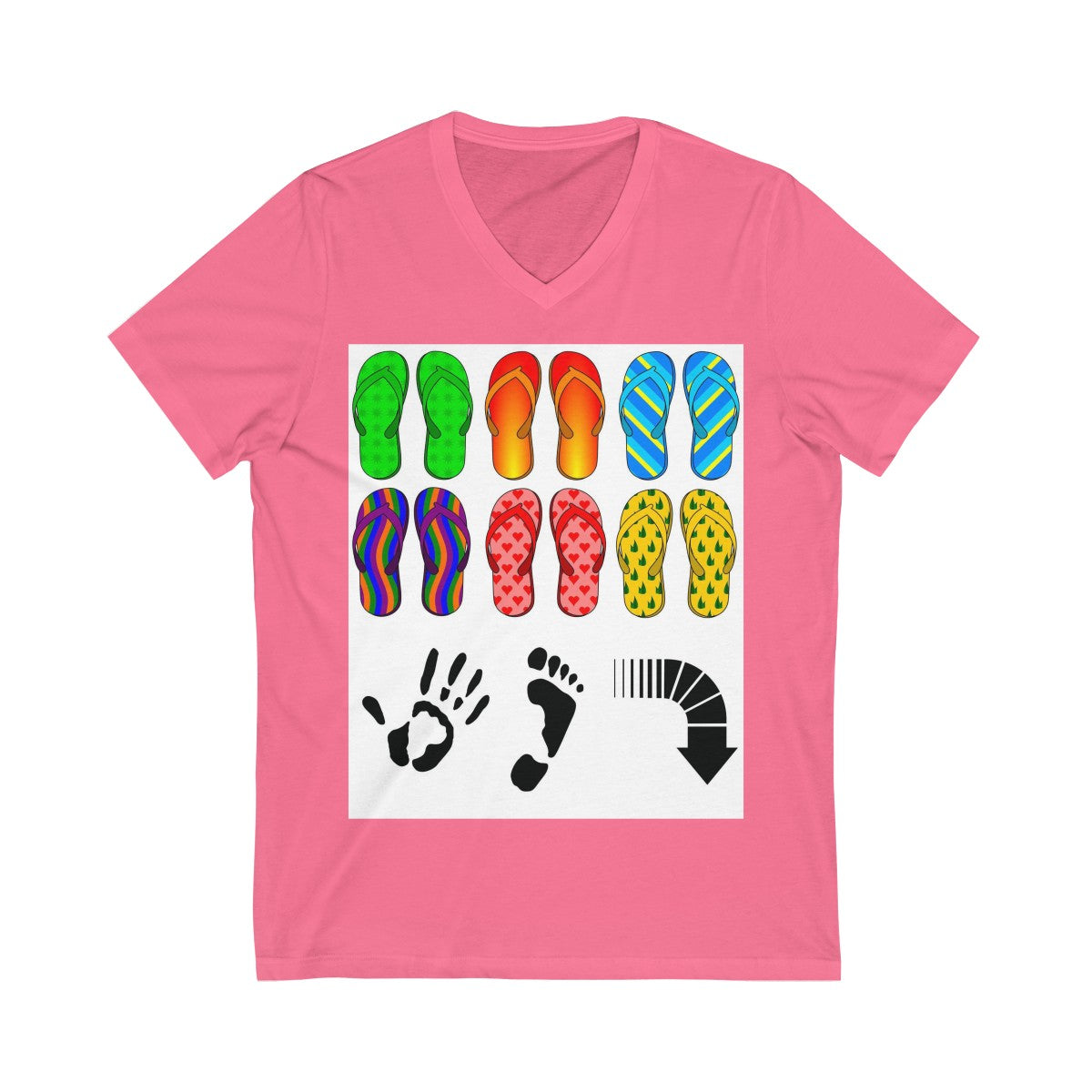 Five Toes Down Flip Flop Unisex V-Neck Tee