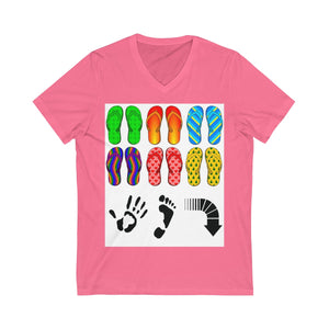 Five Toes Down Flip Flop Unisex V-Neck Tee