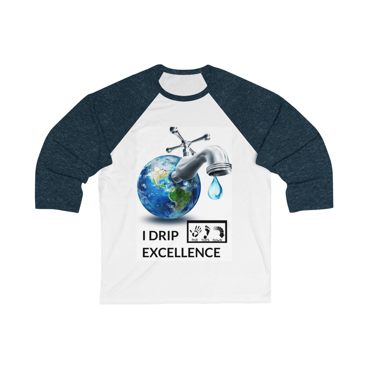 Five Toes Down I Drip Excellence Unisex 3/4 Sleeve Baseball Tee