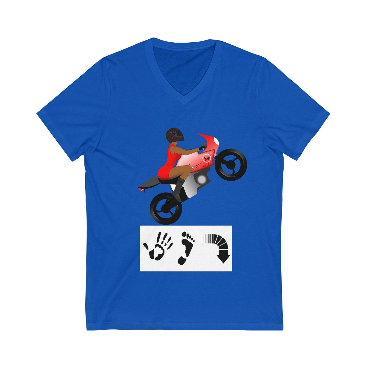 Five Toes Down Lady Rider Unisex V-Neck Tee