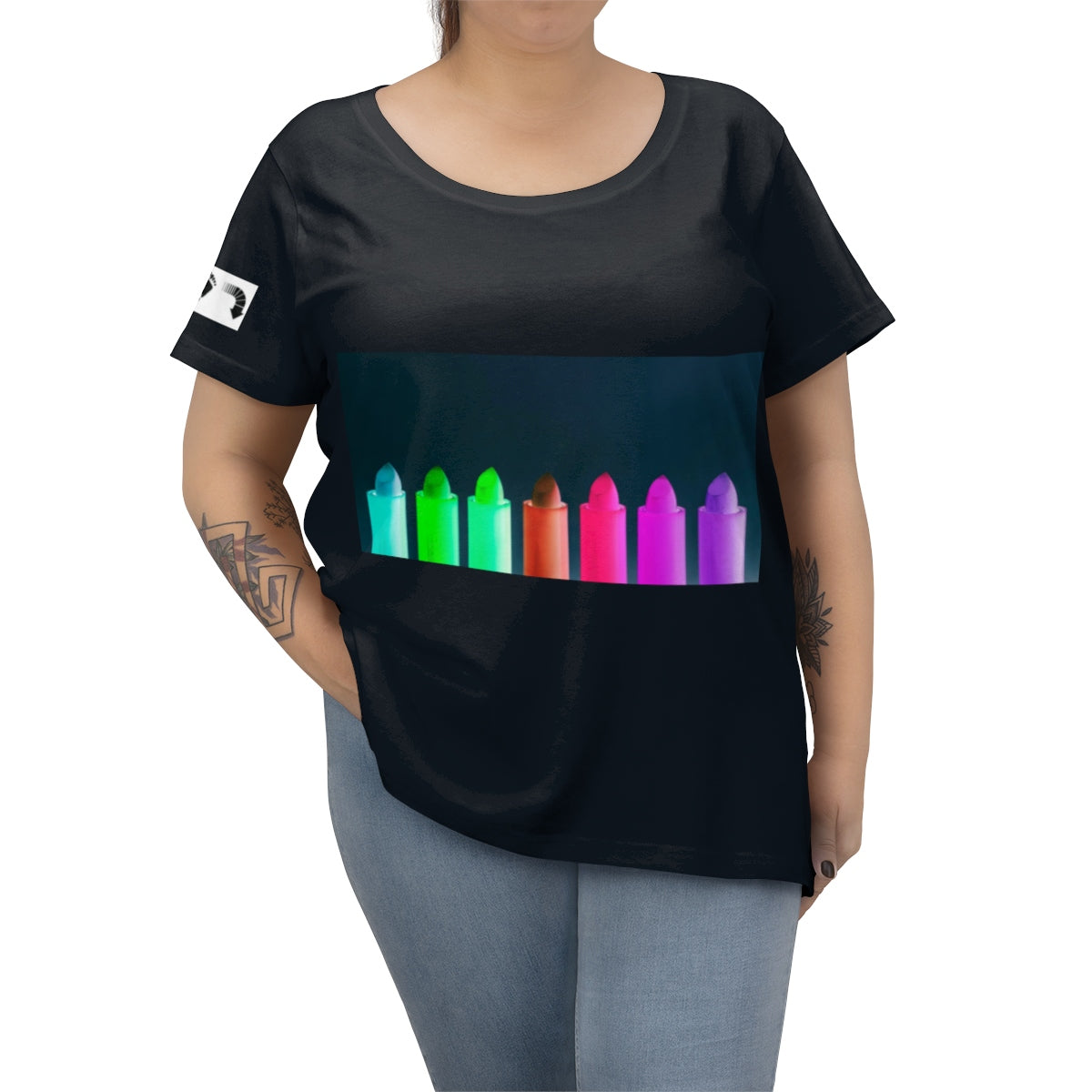 Five Toes Down Lipstick Women's Curvy Tee