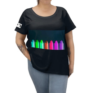 Five Toes Down Lipstick Women's Curvy Tee