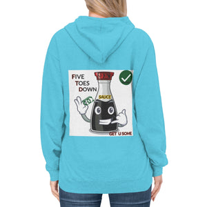 Five Toes Down Sauce Unisex Lightweight Hoodie(Back)