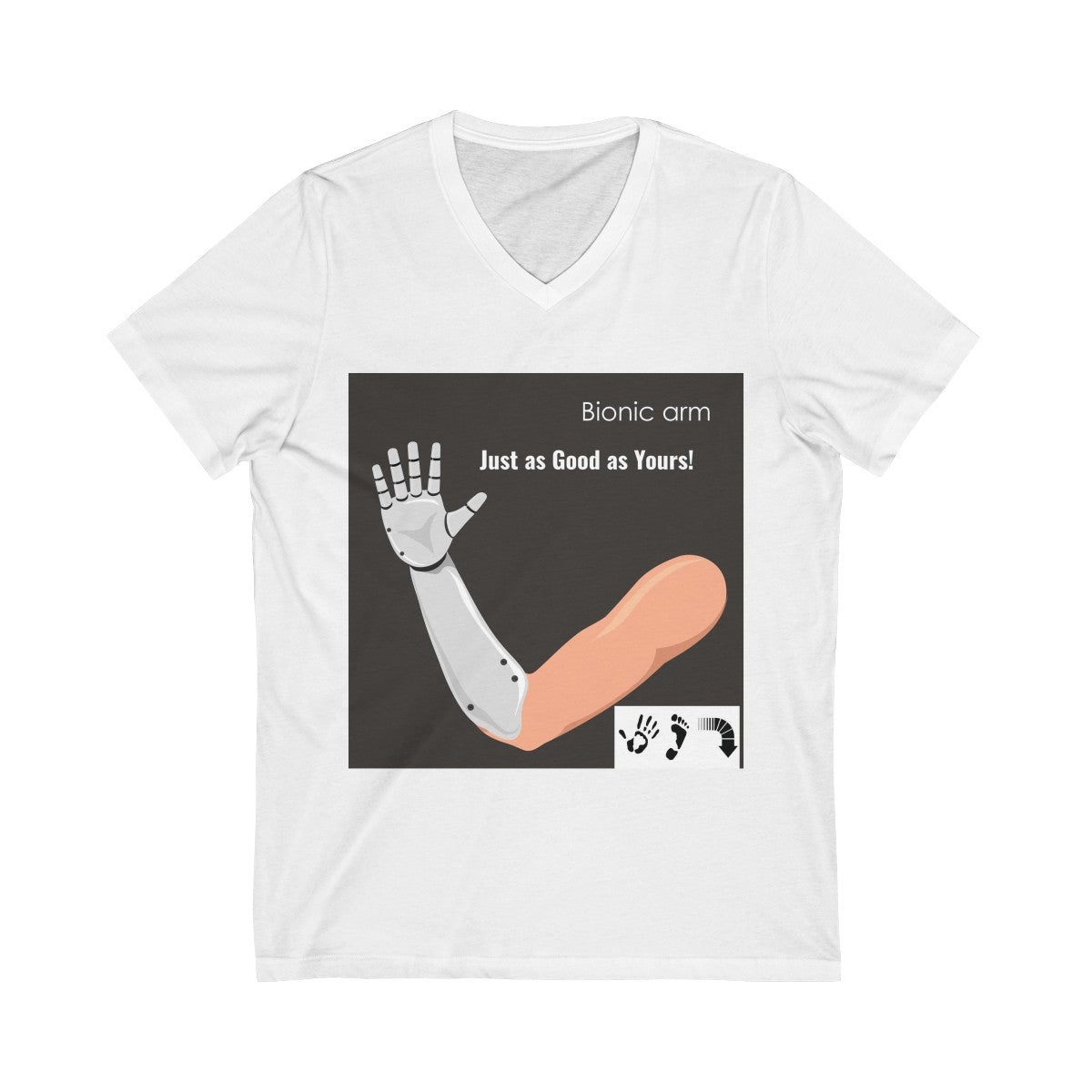 Five Toes Down Bionic Arm Unisex V-Neck Tee