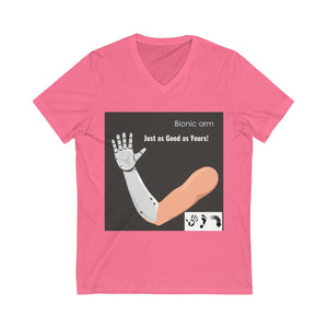 Five Toes Down Bionic Arm Unisex V-Neck Tee