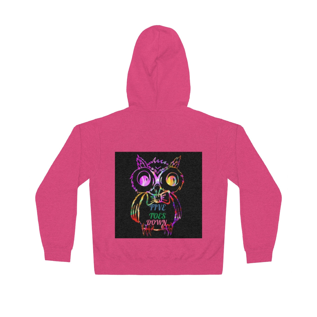 Five Toes Down Owl Unisex Lightweight Hoodie(Back)