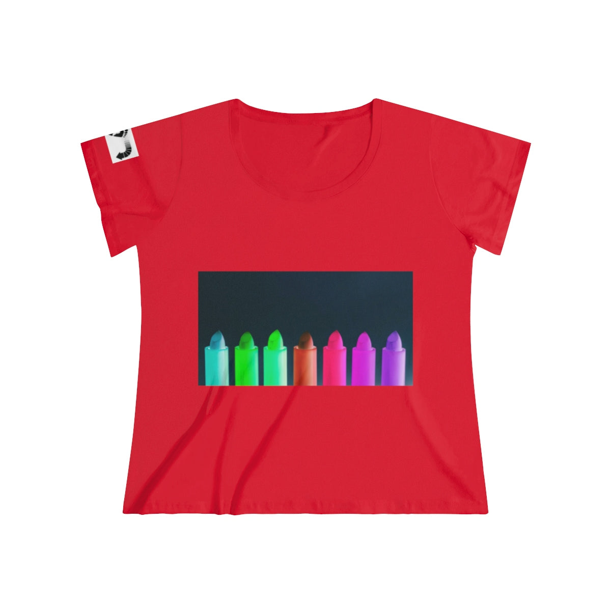 Five Toes Down Lipstick Women's Curvy Tee