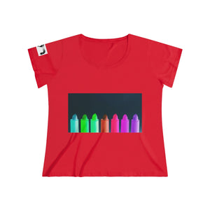 Five Toes Down Lipstick Women's Curvy Tee