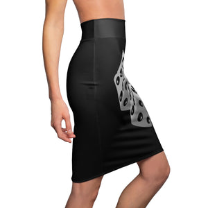 Five Toes Down Dice Women's Pencil Skirt