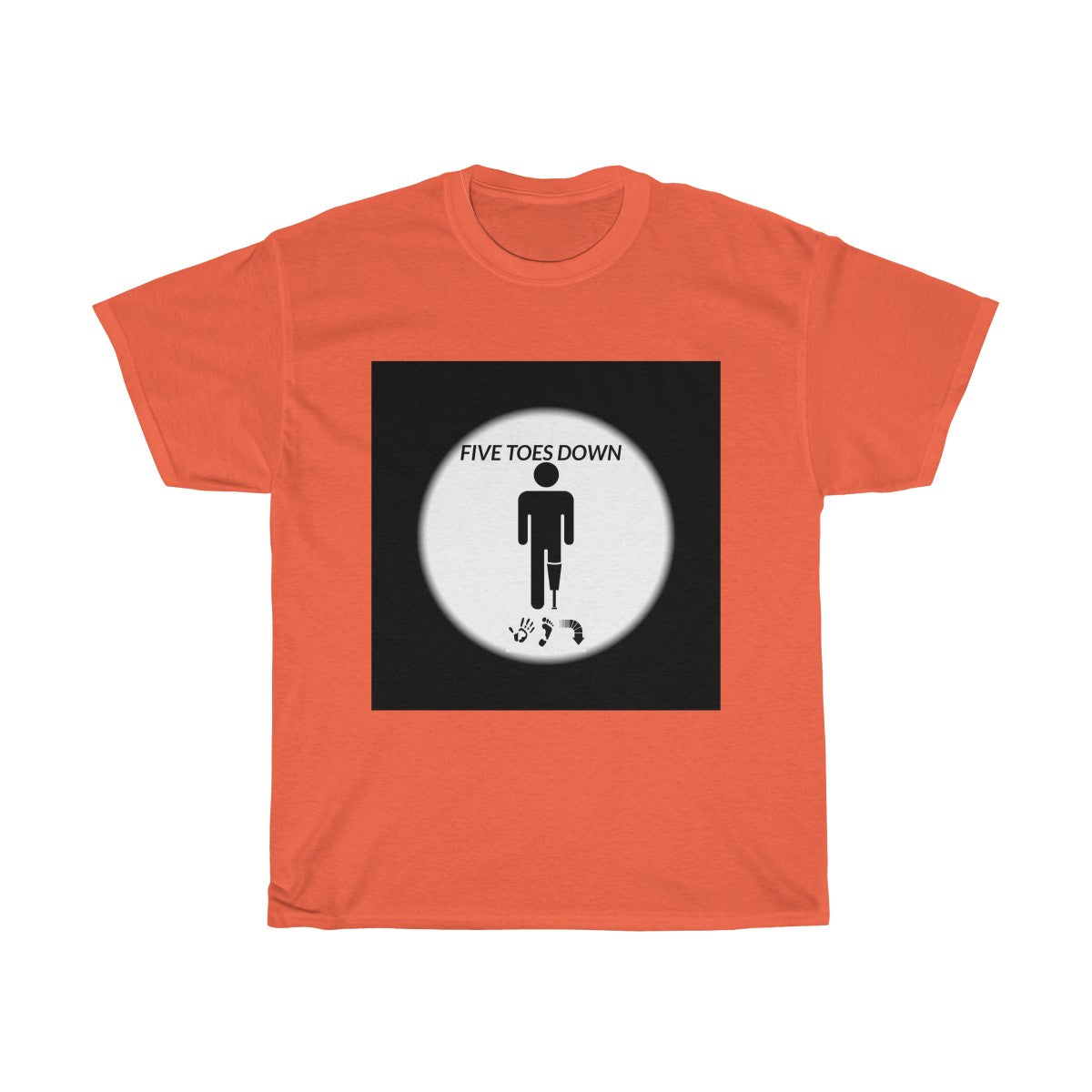 Five Toes Down Circle Pic Unisex Tee