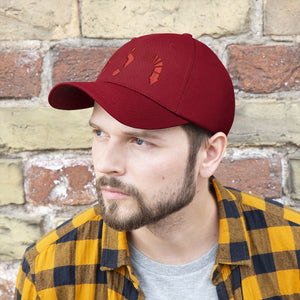 Five Toes Down Red Unisex Twill Hat Embroidered