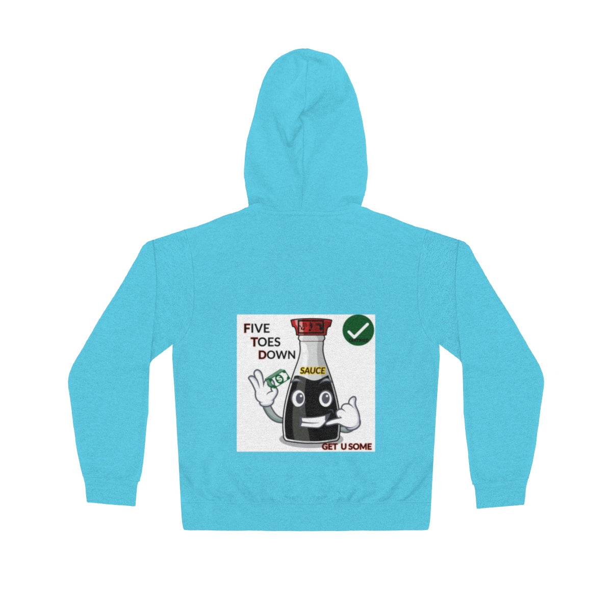 Five Toes Down Sauce Unisex Lightweight Hoodie(Back)