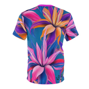 Five Toes Down Flowers 2 Unisex Cut & Sew Tee