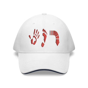 Five Toes Down Red Sandwich Brim Hat Embroidered