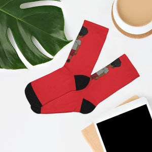 Five Toes Down Henry The Amputee Socks red