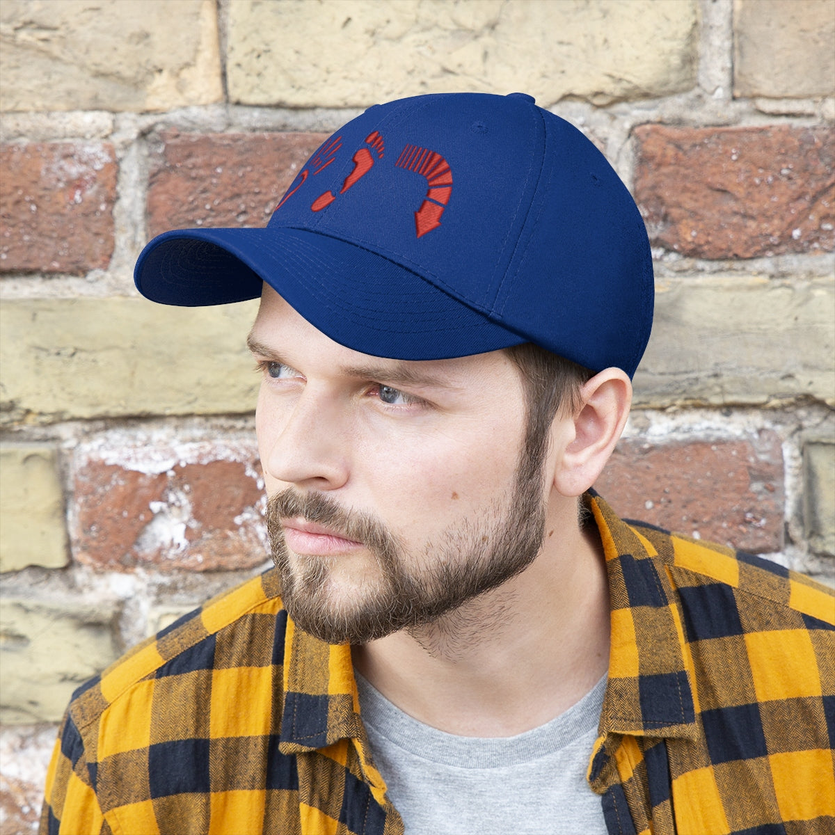 Five Toes Down Red Unisex Twill Hat Embroidered