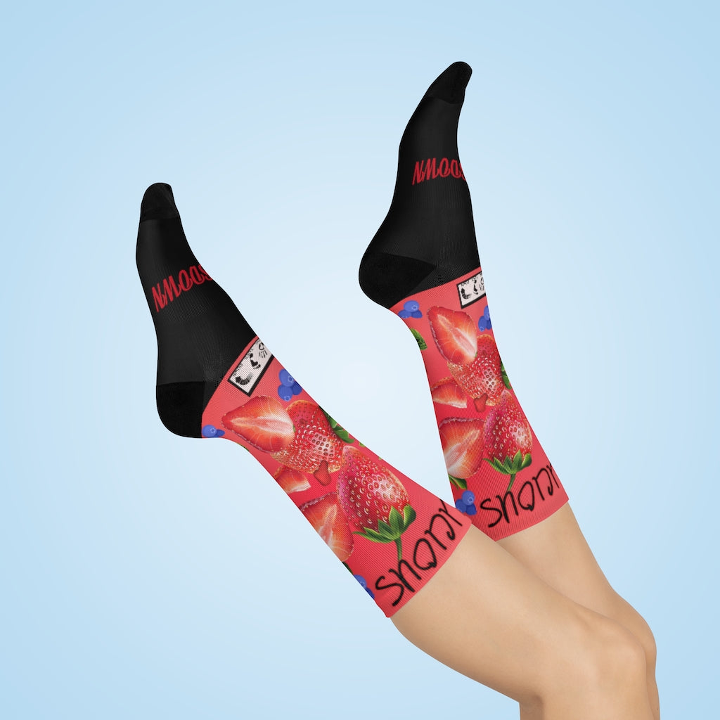 Five Toes Down Berrylicious Crew Socks