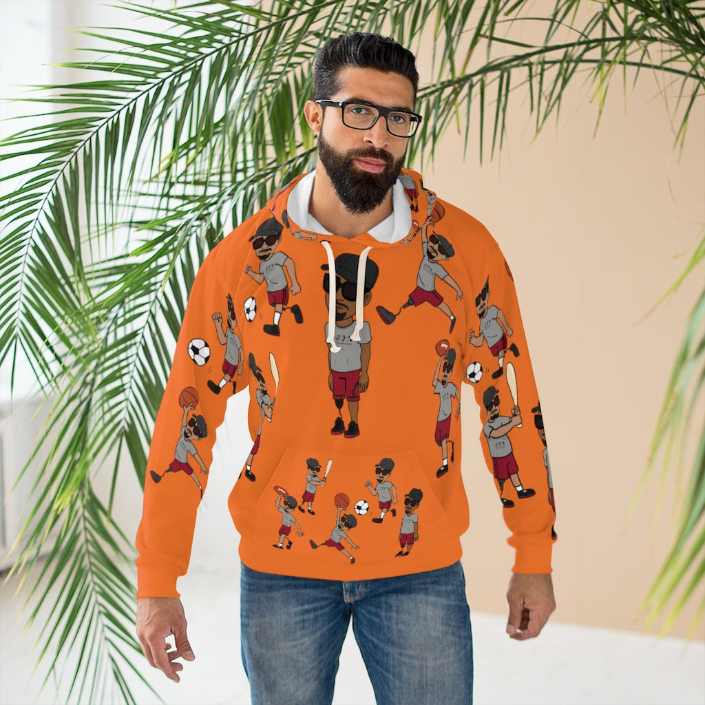 Five Toes Down Sports Unisex Pullover Hoodie orange