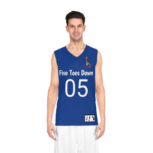 Five Toes Down Air Amputee Basketball Jersey Blue