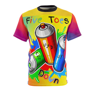 Five Toes Down Spray Paint Unisex Cut & Sew Tee