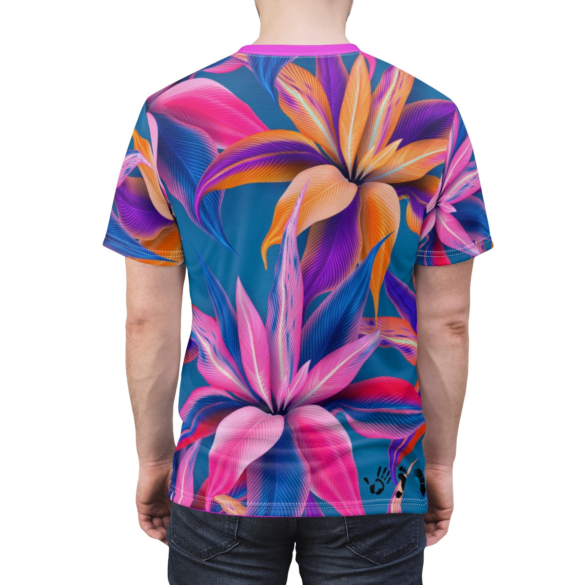 Five Toes Down Flowers 2 Unisex Cut & Sew Tee