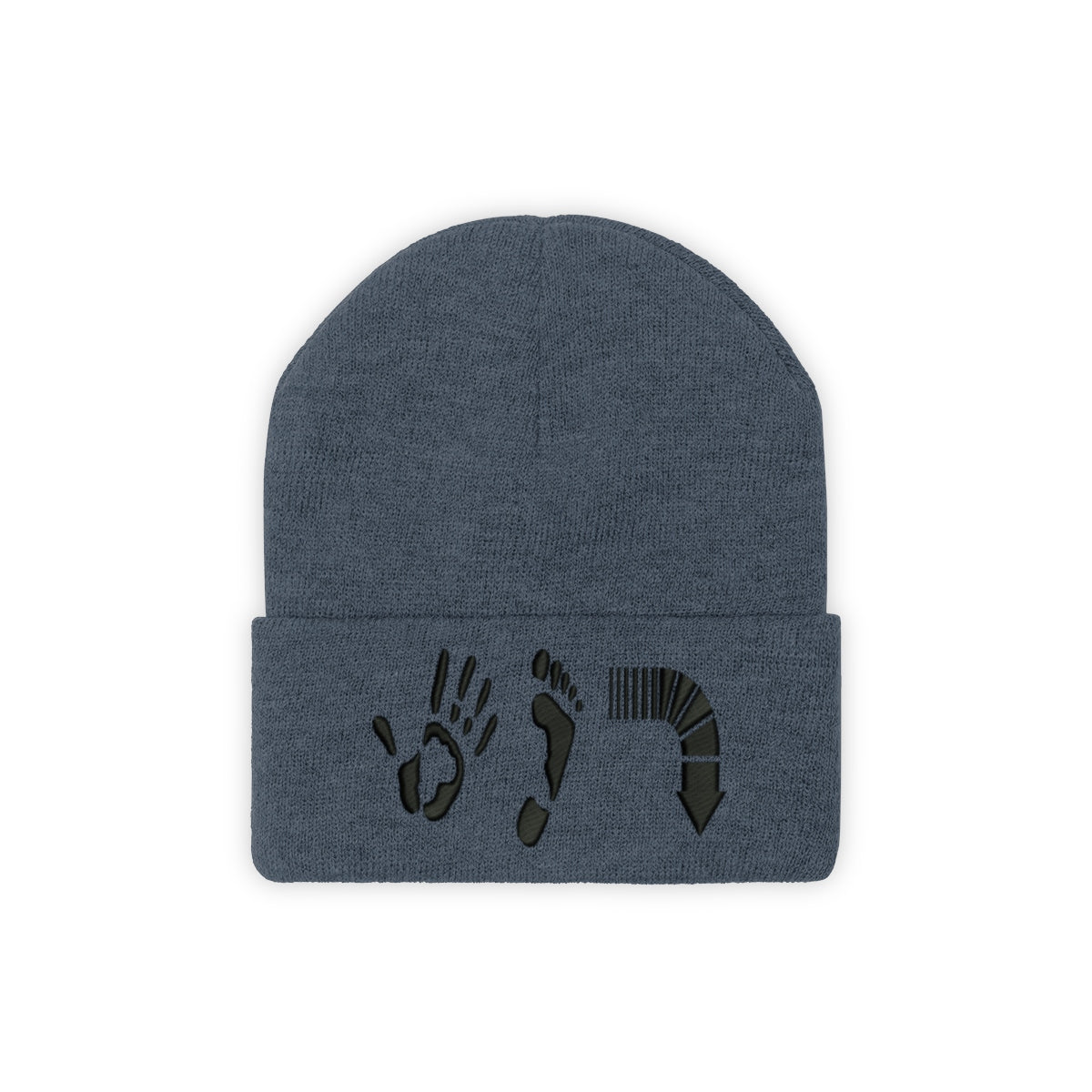 Five Toes Down Knit Beanie Embroidered