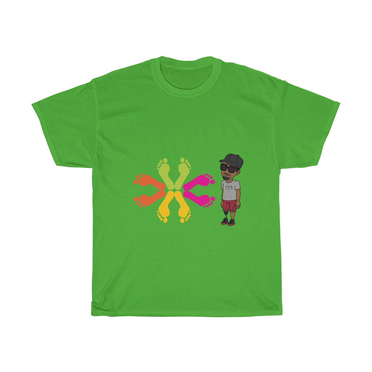 Five Toes Down Circle of Feet Unisex Tee