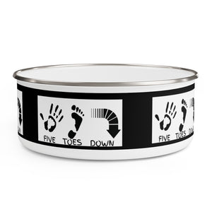 Five Toes Down Enamel Bowl Blk