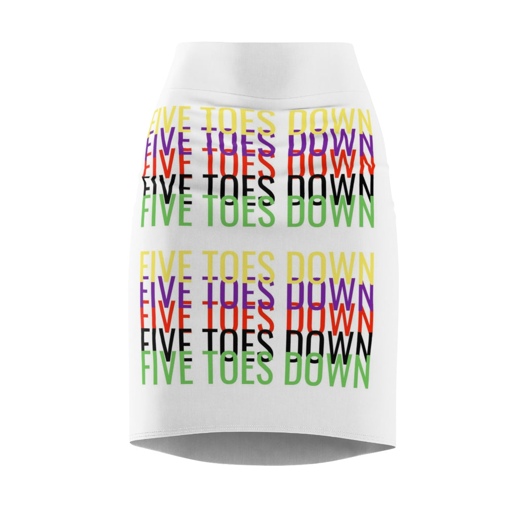 Five Toes Down Multi Color Women's Pencil Skirt