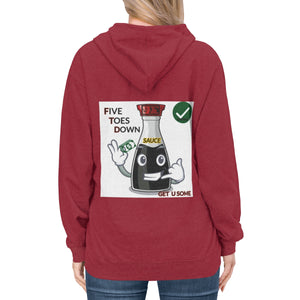 Five Toes Down Sauce Unisex Lightweight Hoodie(Back)