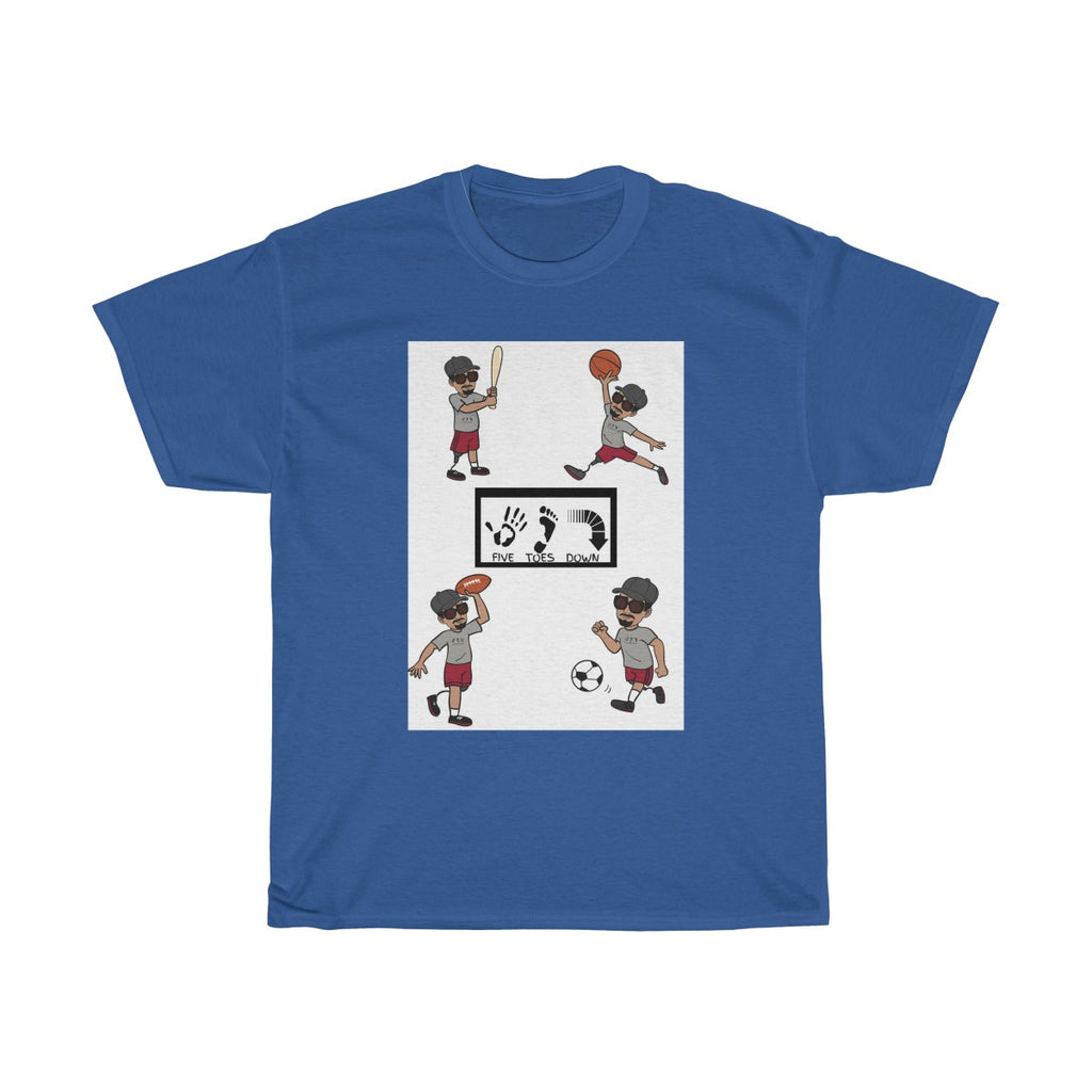 Five Toes Down Henry the Amputee Sports Unisex Tee white background