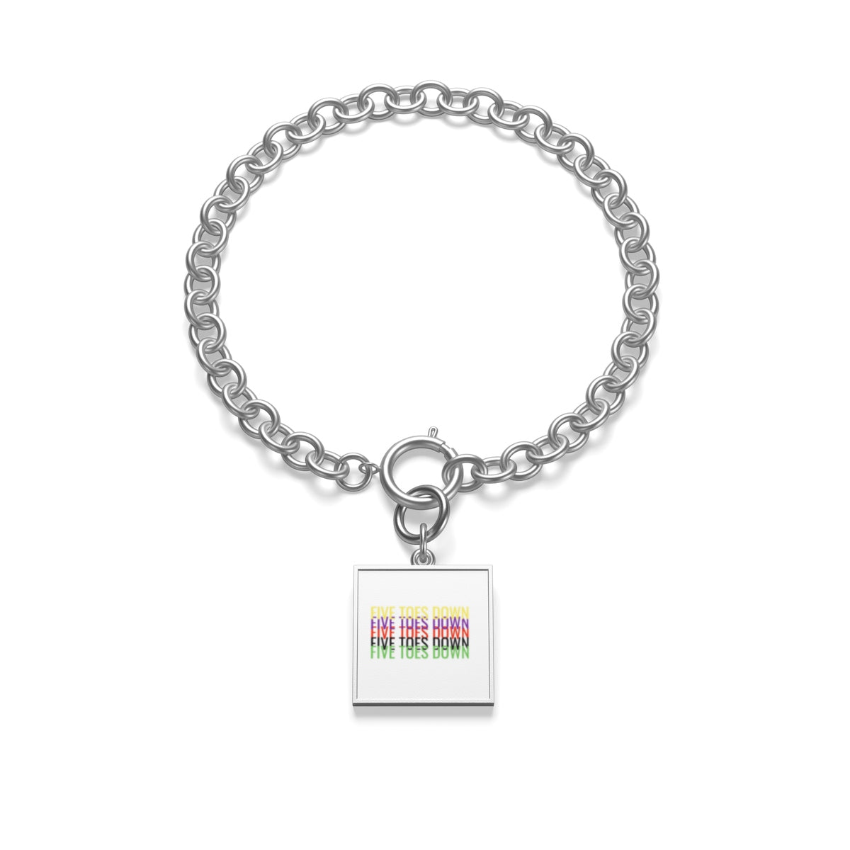 Five Toes Down Multi Color Logo Chunky Chain Bracelet