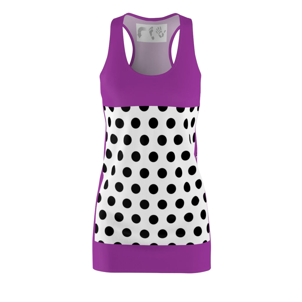Five Toes Down Polka Dot Purple Cut & Sew Racerback Dress